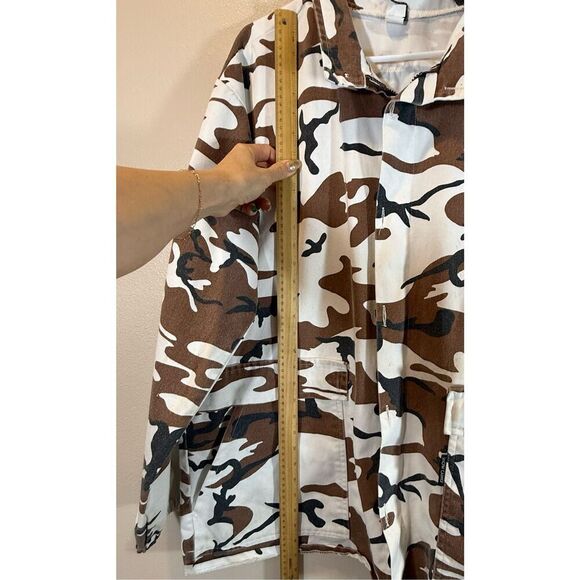 Vintage Camo Clan Snow Camouflage Button Up Lightweight Shirt Jacket Men’s XL - Picture 11 of 14